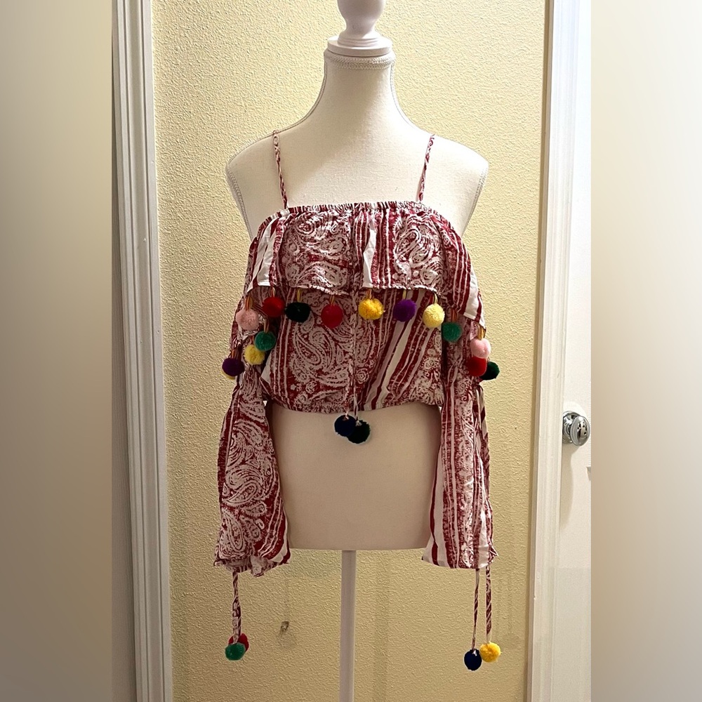 Island Haze Pom Pom Shirt NWT - Small